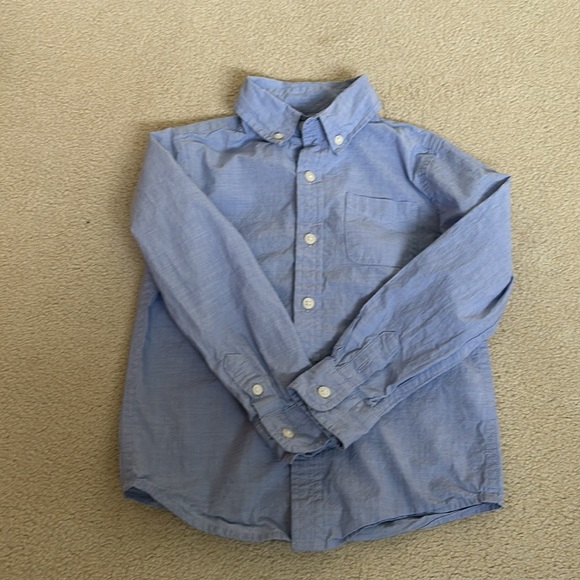 Janie and Jack boy size 4, light blue long sleeve button-down - Picture 2 of 5